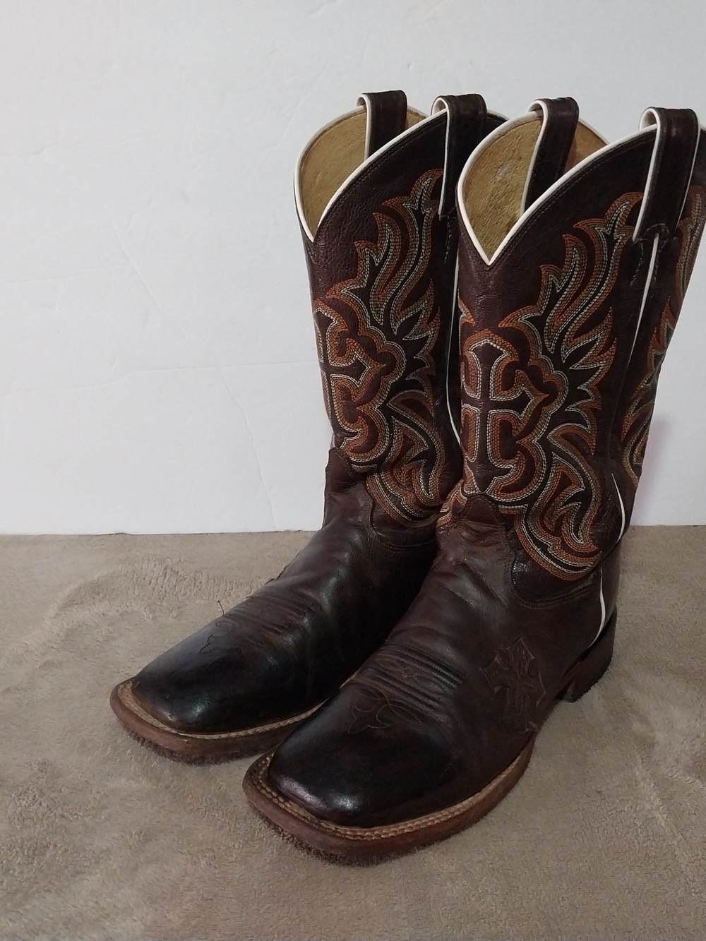 Tony Lama Men's Brown Leather Genuine Western Cowboy Boots (TC1008L Size 7B